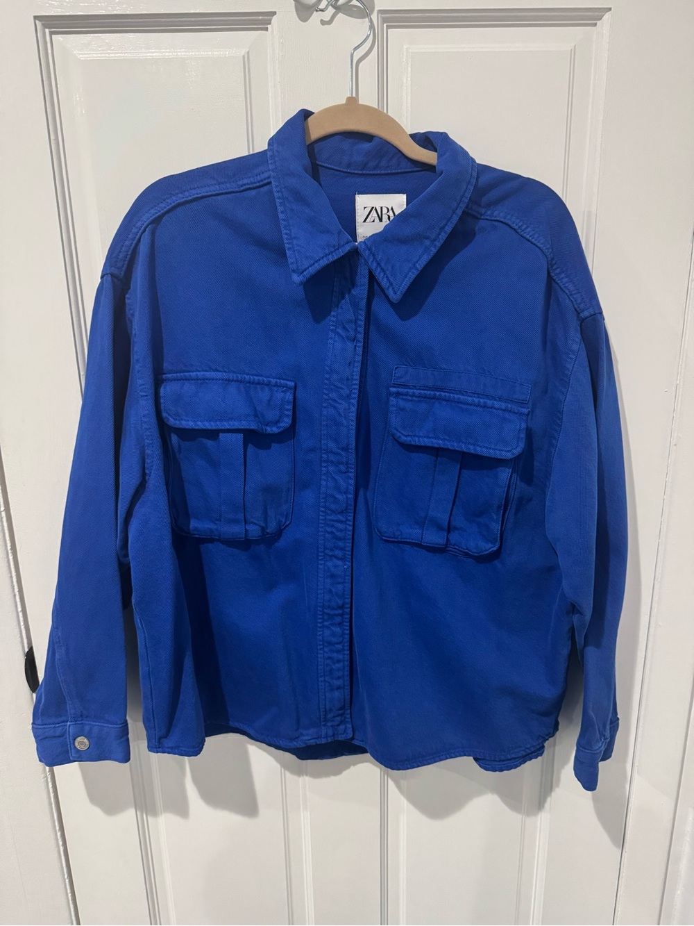NWT Zara Women's Cobalt Blue Utility Jacket